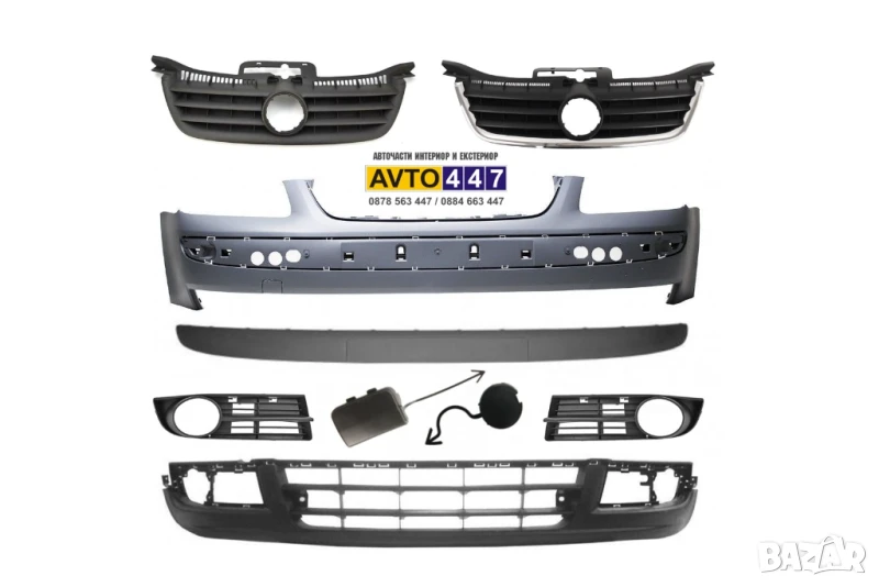 Броня маска решетка спойлер лайсна капаче Vw Touran 03-06 Caddy 04-10, снимка 1
