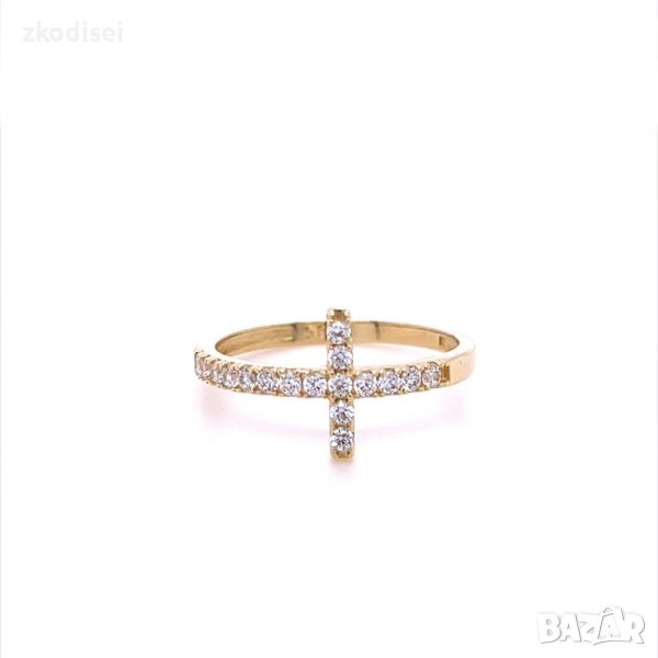 Златен дамски пръстен 1,64гр. размер:55 14кр. проба:585 модел:20545-6, снимка 1