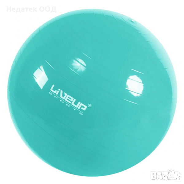 Фитнес топка LiveUp, 65 см, син, снимка 1