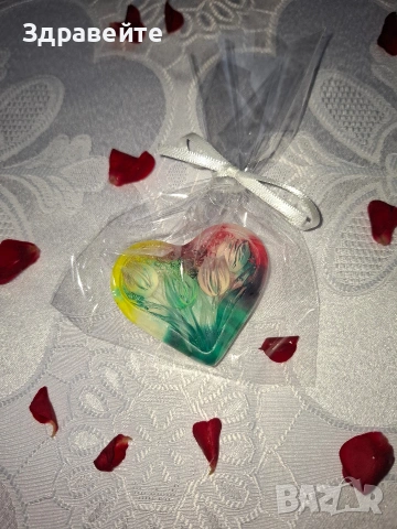 Глицеринов сапун с форма на сърце, с аромат на цветя и чистота, снимка 9 - Други - 53098559