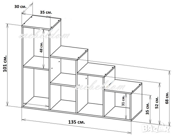 Стълбовидна етажерка 6 разделения(код-0649), снимка 5 - Етажерки - 40608500