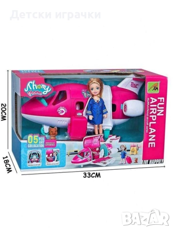 Комплект Барби със Самолет и кученце, комплект с домашен любимец , снимка 2 - Кукли - 52657837