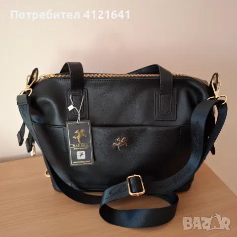 Дамска черна чанта, НОВА, еко кожа, Турция