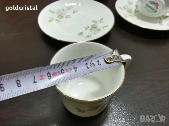 Стар български костен порцелан Бононя чашки за кафе , снимка 9 - Антикварни и старинни предмети - 48656528