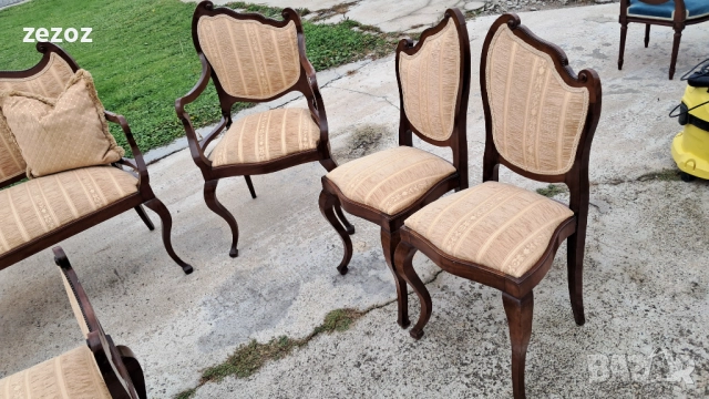 Комплект ретро махагонов масив, снимка 6 - Столове - 52848327