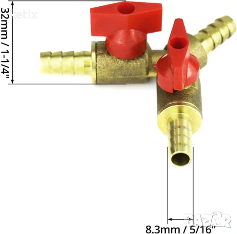 QWORK 3-пътен конектор за маркуч,8mm, снимка 2 - Други машини и части - 54050138