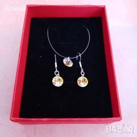 Комплект с кристали и сребро 925 , снимка 1