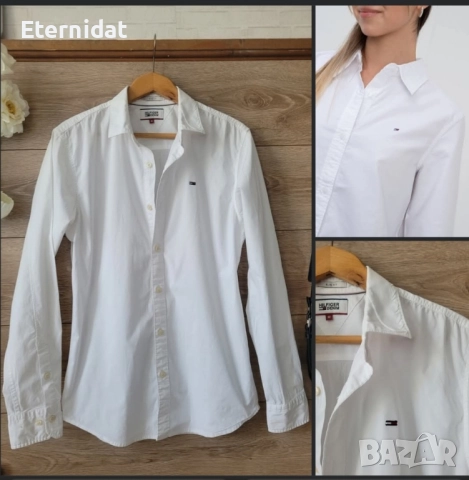 Бяла риза TOMMY HILFIGER , снимка 10 - Ризи - 51863428