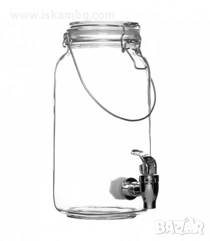 СТЪКЛЕН РЕТРО БУРКАН ЗА НАПИТКИ С КАНЕЛКА - код 2 литра, снимка 7 - Други стоки за дома - 33976778