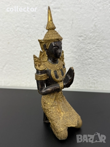 Бронзова будитска фигура. №7506, снимка 3 - Колекции - 52084237