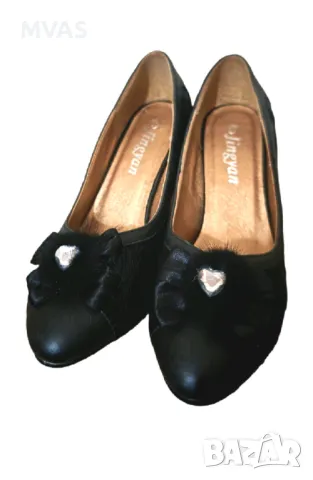 Нови черни официални дамски обувки на малко токче 39 размер, снимка 4 - Дамски елегантни обувки - 50375521