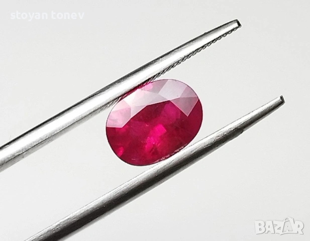 Изключителен естествен рубин от Мианмар 1,52 карата! Сертификат!, снимка 12 - Други - 54156349