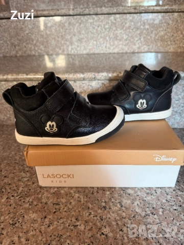 Естествена кожа Lasocki, Mikey Mouse, ватирани, снимка 2 - Детски боти и ботуши - 52105446
