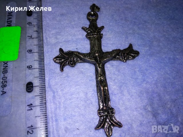 НЕОГОТИЧЕСКИ МЕТАЛЕН ЛАКИРАН СРЕБРИСТ АРТ КРЪСТ РАЗПЯТИЕ 37694, снимка 7 - Колиета, медальони, синджири - 40684975