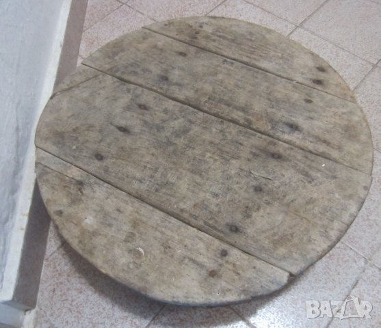 Стара дървена маса, ниска софра, паралия, синия - 2 , снимка 2 - Други - 31921869