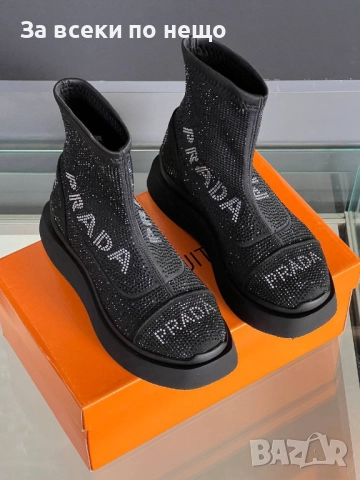 Prada Дамски Черни Боти Прада Код E970, снимка 4 - Дамски боти - 52097889