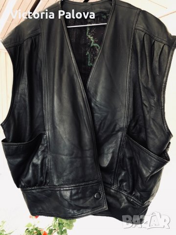 Много хубав кожен елек тип байкърски унисекс