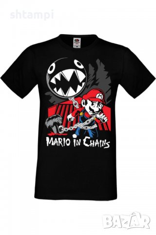 Мъжка тениска Nintendo Mario in Chains,Игра,Гейм,Геймър,Подарък,Изненада,Повод,Празник,Събитие,Развл