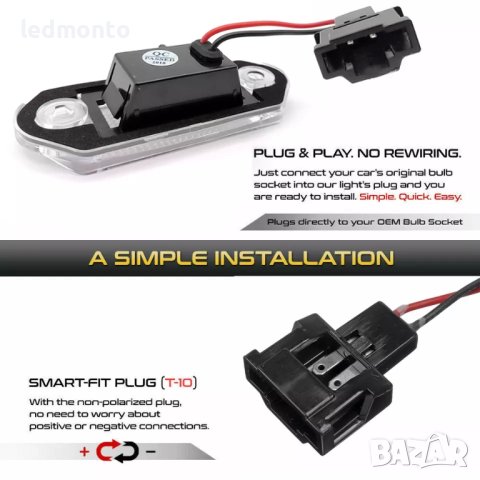 плафони светлини за регистрационен номер VW Golf 3, Jetta, Gol, Vento, A3 и Skoda Octavia, снимка 6 - Части - 40580628