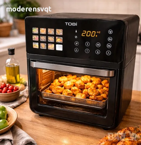 Дигитален фритюрник с горещ въздух 16L 2400W TOBI, снимка 5 - Фритюрници - 55709115
