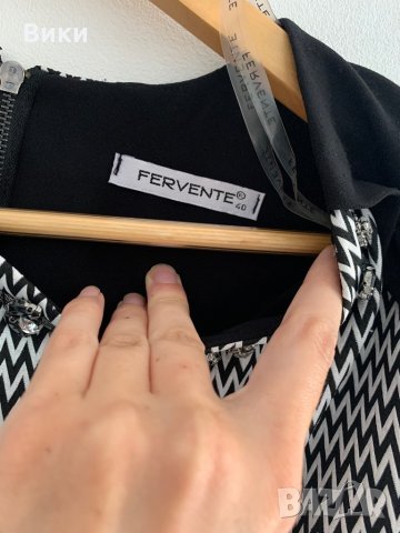 Fervente красива рокля в черно и бяло, снимка 10 - Рокли - 29085373