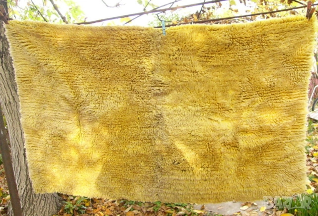 РЕТРО Български Класически Зимен Вълнен ГУБЕР 170x100 см Китеник Халище Килим Покривка Одеяло БАРТЕР, снимка 2 - Покривки за легло - 52269367