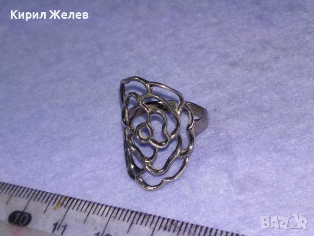 ЧУДЕСЕН ФЛОРАЛЕН АЖУРЕН СРЕБЪРЕН АРТ ДЕКО ПРЪСТЕН СРЕБРО 925 РЕГУЛИРУЕМ РЪЧНА ИЗРАБОТКА 40539, снимка 3 - Пръстени - 42761022