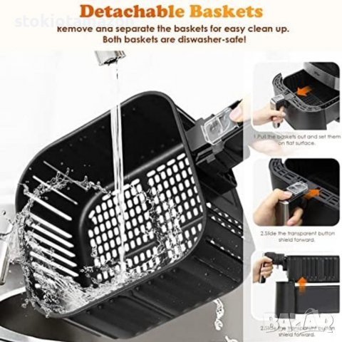 Air fryer BEAR 5,5 л с 360° бърза циркулация на горещ въздух, 1700 W, снимка 7 - Фритюрници - 38744816