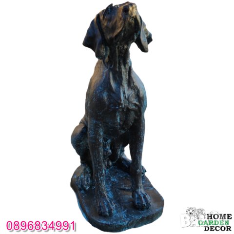 Бетонна статуя куче Немски дог в окислен метален ефект, снимка 2 - Градински мебели, декорация  - 40694665