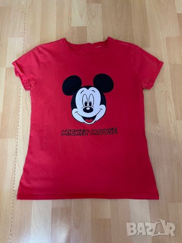 Червена тениска Мики Маус, снимка 1 - Тениски - 42067373