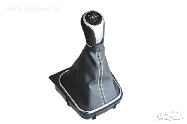 Кожена топка за скоростен лост с маншон и рамка за VW GOLF 5 V 6 VI PLUS JETTA 5 скорости, снимка 2 - Аксесоари и консумативи - 50341913