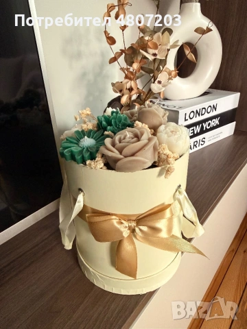 Подаръчен Букет от свещи, снимка 5 - Изкуствени цветя - 54306312