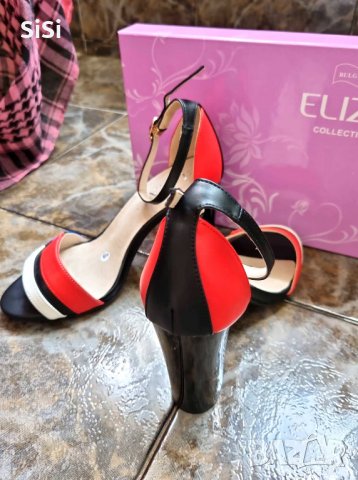 Елиза сандали,кожена стелка стабилен ток 36 Нови, снимка 2 - Сандали - 36986763