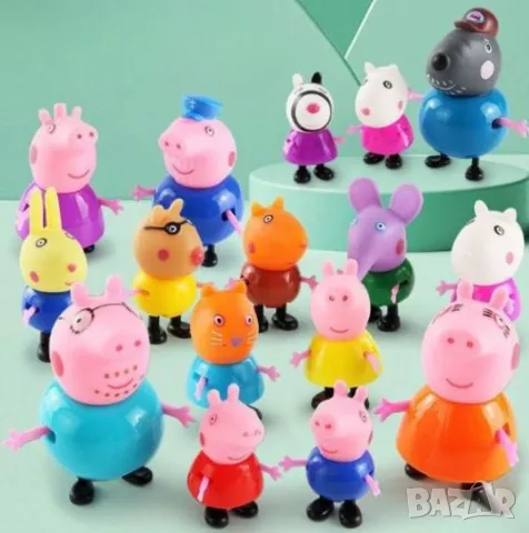 Комплект Фигурки за игра Пепа Пиг всички герои Peppa Pig фигурки, снимка 3 - Фигурки - 48783356