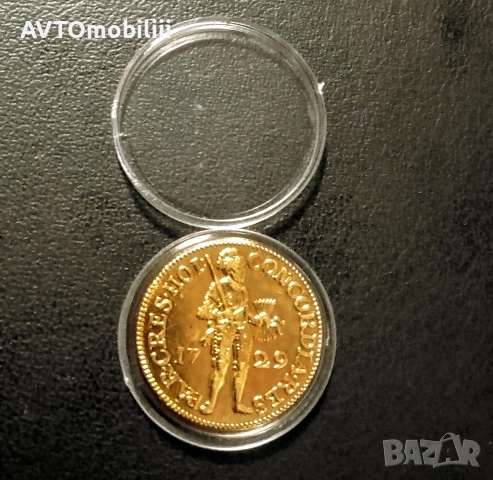 Позлатена монета 1 Дукат 1729 г