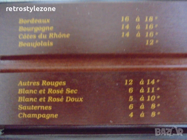 № 8122 стар термометър за вино - с кутия от дърво , снимка 3 - Други ценни предмети - 50839993