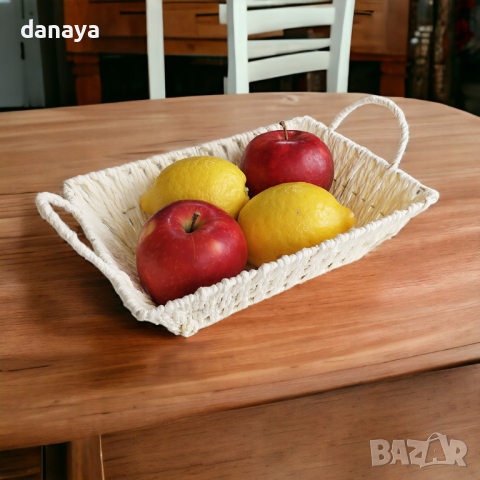 4552 Правоъгълен плетен панер с дръжки, снимка 4 - Прибори за хранене, готвене и сервиране - 44742591