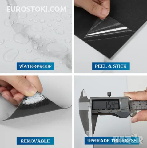 Комплект самозалепващи се подови PVC плочки FunStick, 15 броя, 30,5 х 30,5 см, винил. плочки за под, снимка 3 - Гранитогрес и плочки - 56145323