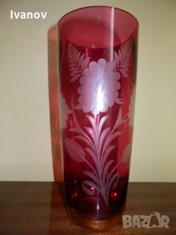 Ретро арт гравирана ваза, снимка 2 - Вази - 30360183