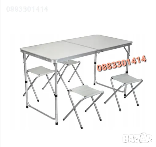 Комплект Сгъваема Маса със столове 120х60х70 