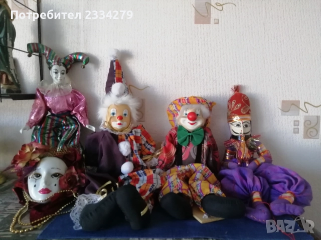 Стари порцеланови венециански и немски кукли,клоуни и Арлекин. , снимка 2 - Колекции - 52431369