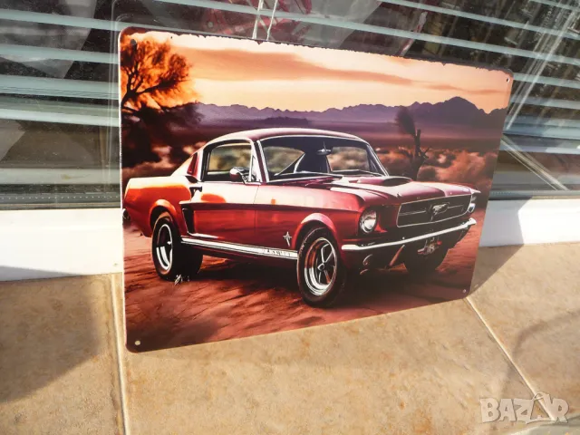 Метална табела кола Ford Mustang ретро мускули мощна бърза, снимка 2 - Колекции - 49832589