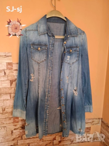 Дънкова дамска риза