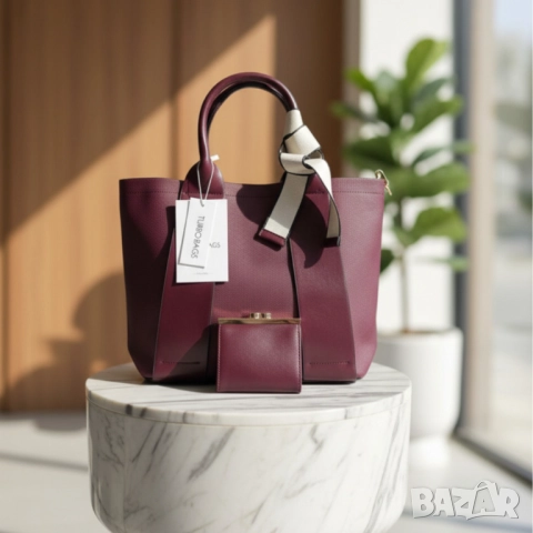 Елегантна бордо чанта 2 в 1 – стил и удобство за всяка жена, снимка 5 - Чанти - 51852243