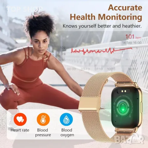 Смарт часовник Narcid 1,85" инча, приемане на повикване/набиране, SpO2 монитор за сърдечен ритъм/сън, снимка 2 - Смарт гривни - 49629272