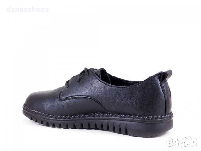 Дамски обувки с връзки в черно , снимка 2 - Дамски ежедневни обувки - 30187791