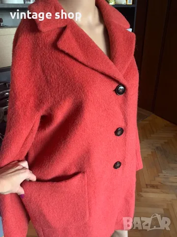 Палто Weekend Max Mara oversize, цвят корал, размер 46 IT, снимка 2 - Палта, манта - 56160135