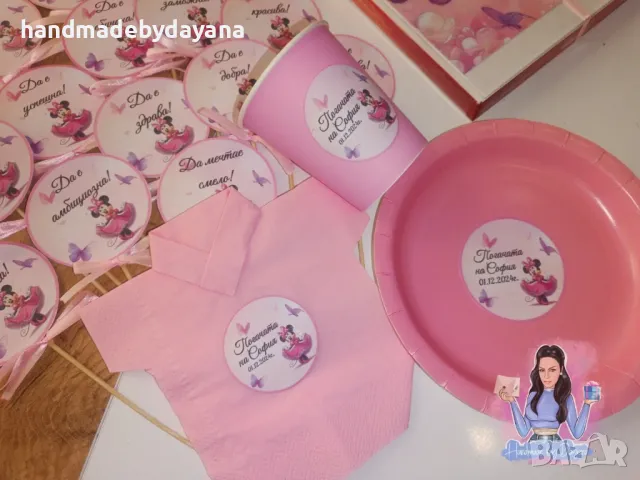 Украса за бебешка погача "Мини Маус'' , снимка 3 - Декорация - 48647025