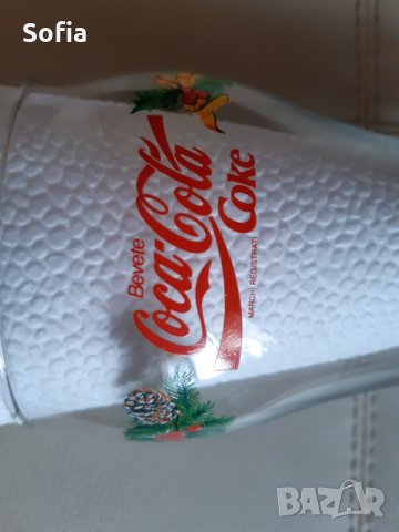Кока Кола чаши /"Vintage enjoy Coca-Cola Christmas Glass Bells Balls of Holly” - 80-90те, снимка 8 - Колекции - 31652682