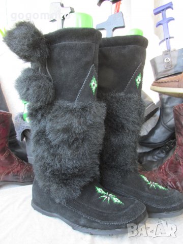КАТО НОВИ дамски АПРЕСКИ Снегоходки ботуши 39 - 40, естествена кожа = велур, снимка 10 - Дамски ботуши - 35590579